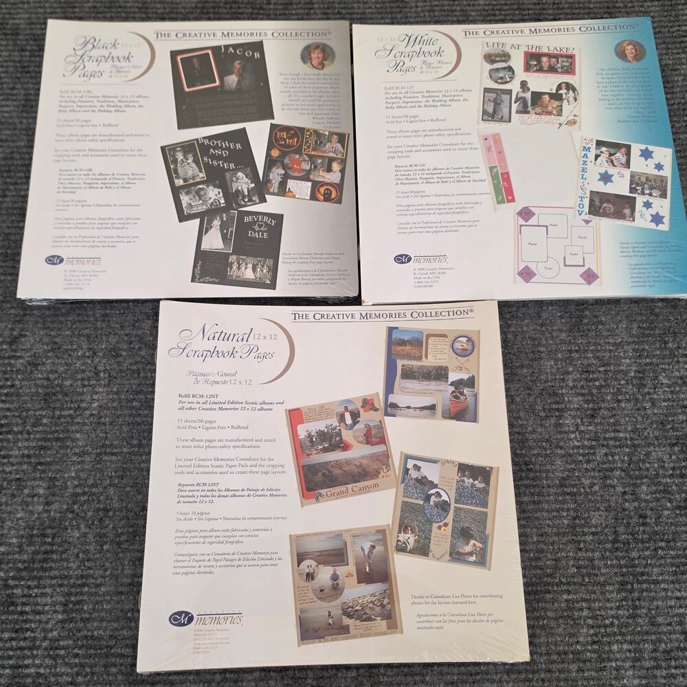 The Creative Memories Collection Refill Scrapbook Pages Natural Black and White